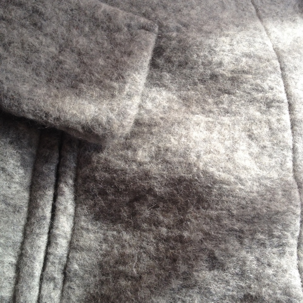 Blue Italian Brushed Wool hooded swing coat - Picture 7 of 7